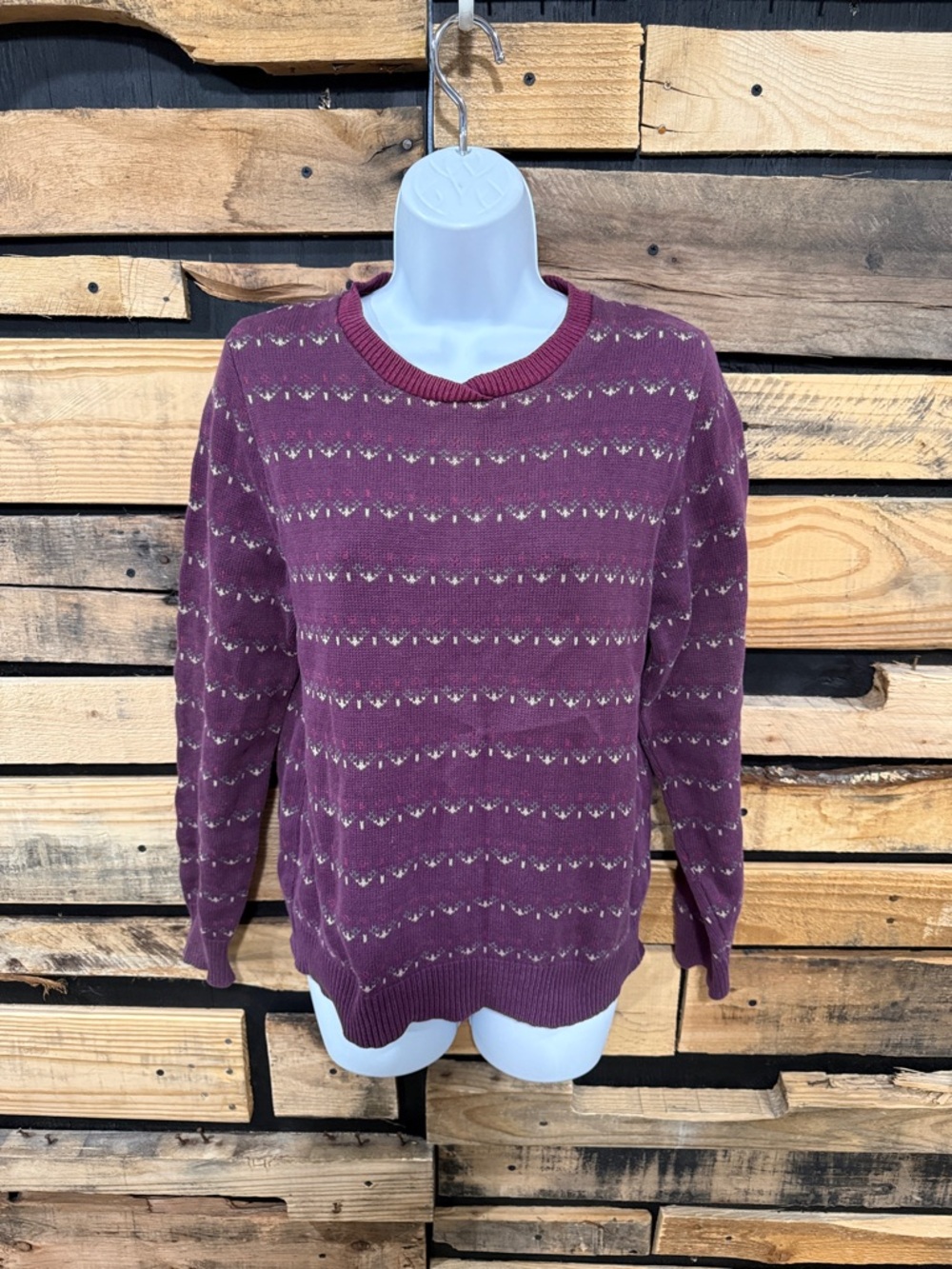 Vintage, Native America by Alps, Woman's Sz L,‎ Purple Knit, Pull Over Sweater.